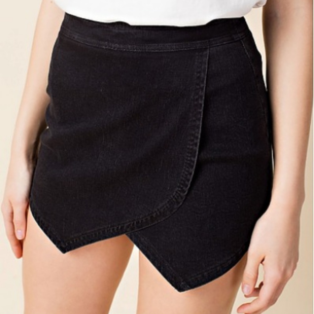 Black Denim Skort